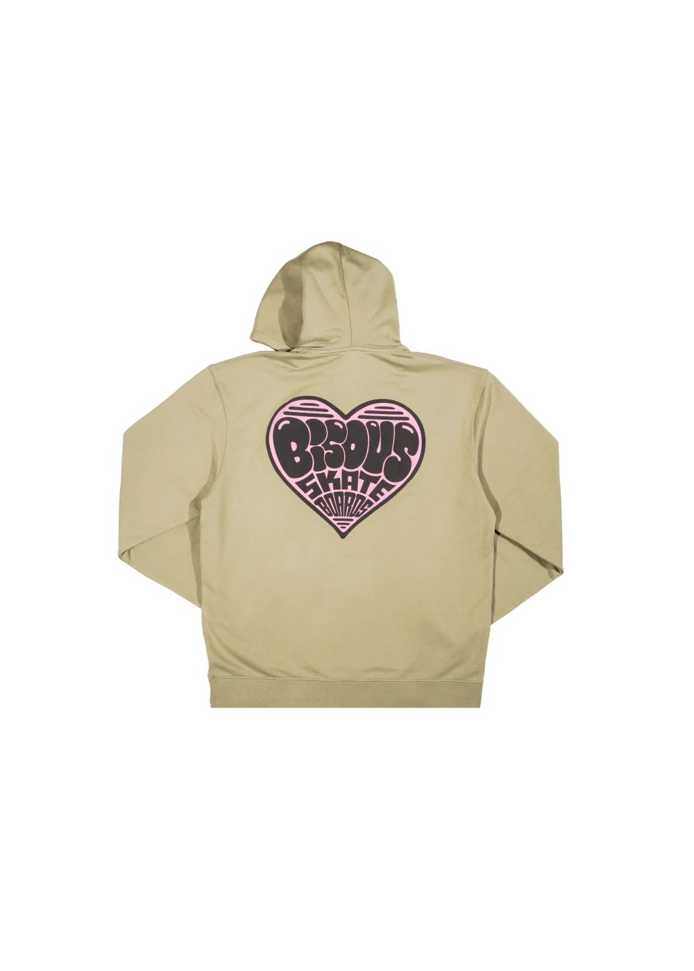 Bisous Skateboard SWEAT BISOUS HOODIE HEART LIGHT OLIVE  BHOODIEHEARTLIGHTOLI chez Graphiti Concept Store Dieppe